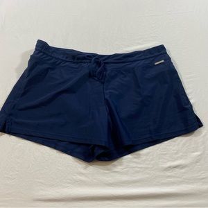 ZeroXPosur Shorts Woman 16 Athletic swim shorts blue lined elastic waist hybrid